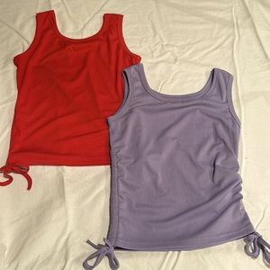 set of 2 shein ribbed tanks with scrunched bows- JM